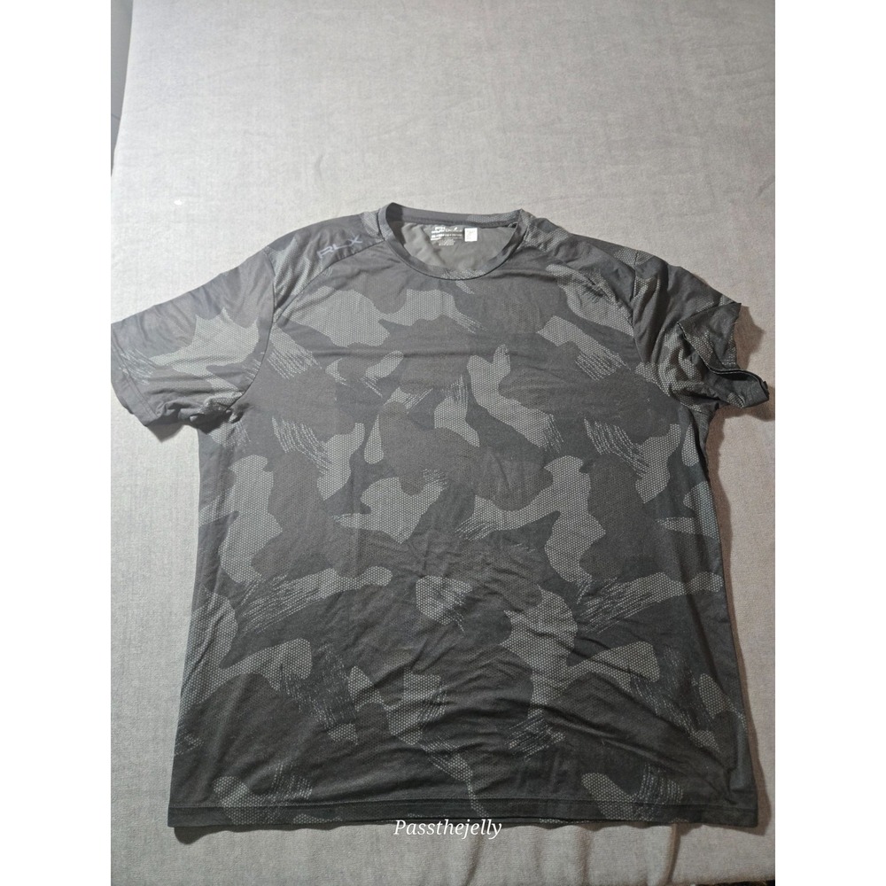 RLX Ralph Lauren Men's Black Gray Camo Performance Golf Shirt Short Sleeve XXL
